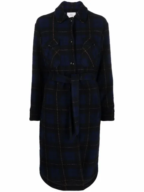 Woolrich tartan-check coat Blue CFWWOS0043FRUT2749