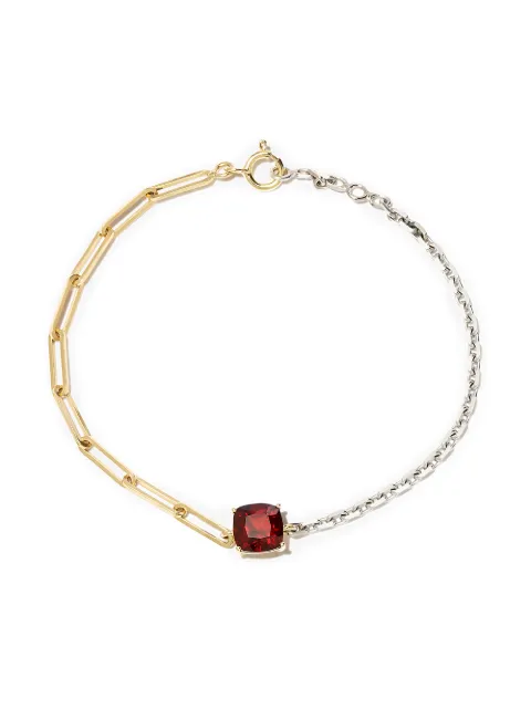 Yvonne Léon 18kt yellow and white gold garnet chain-link bracelet Gold BRACSOLITGMGRENBICOBOJ