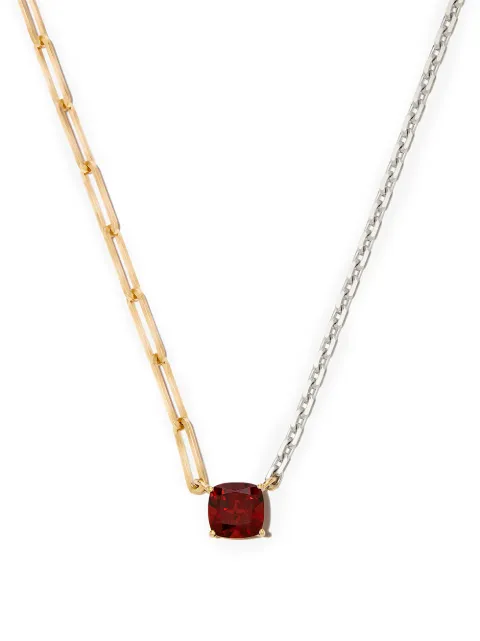 Yvonne Léon 18kt white and yellow gold garnet solitaire necklace Gold COLLSOLITGMGRENICOBOJ
