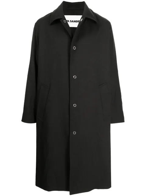 Jil Sander snap-button parka coat Black JSMT430101MT442700