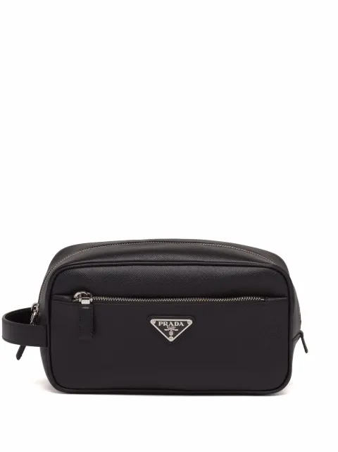 Prada logo-plaque wash bag Black 2NA819PN9