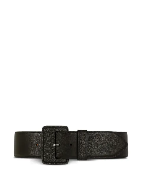 Maison Vaincourt pebbled-texture leather buckle belt Black MV55