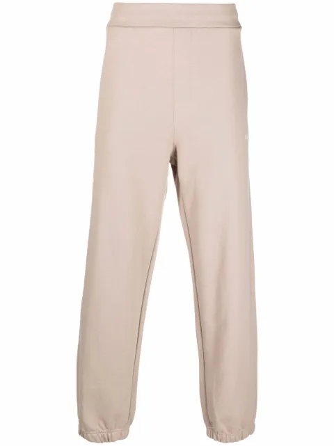 MSGM logo-print cotton track trousers Neutrals 3140MP500217599