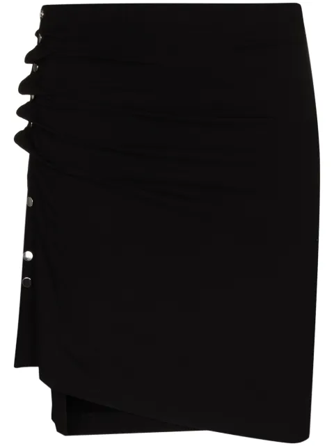 Rabanne ruched-detail asymmetric miniskirt Black 21AJJU226VI0293