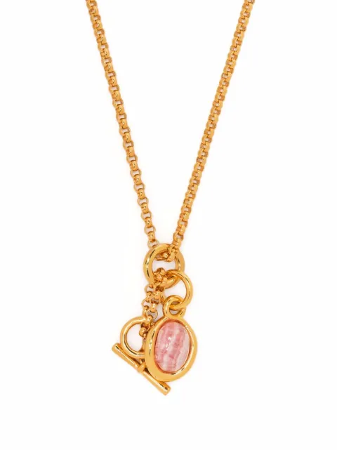 Charlotte Chesnais Neo Turtle rhodochorosite-mineral necklace Gold 21CO023VER