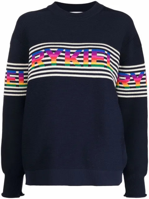 Sonia Rykiel striped logo-knit jumper Blue 121HP054AA