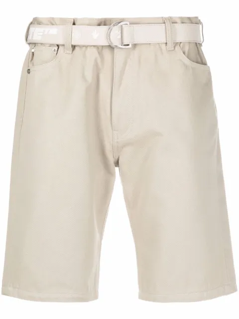 Off-White belted Bermuda shorts Neutrals OMYC005F21DEN0021701