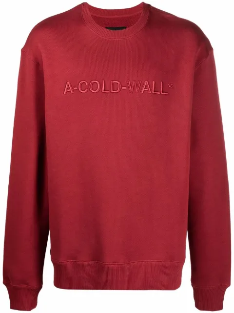 A-COLD-WALL* logo-embroidered cotton sweatshirt Red ACWMW043
