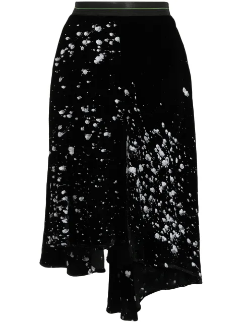 Sankuanz spray-paint velour skirt Black SKZF21AW0SK0301BK