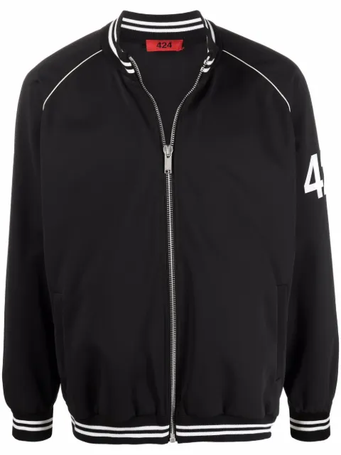 424 logo sleeve bomber jacket Black 31424H07216525