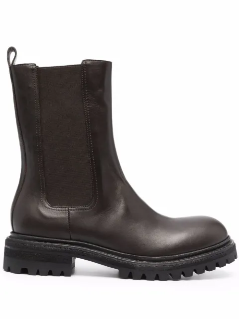 Del Carlo chunky leather boots Brown 11207