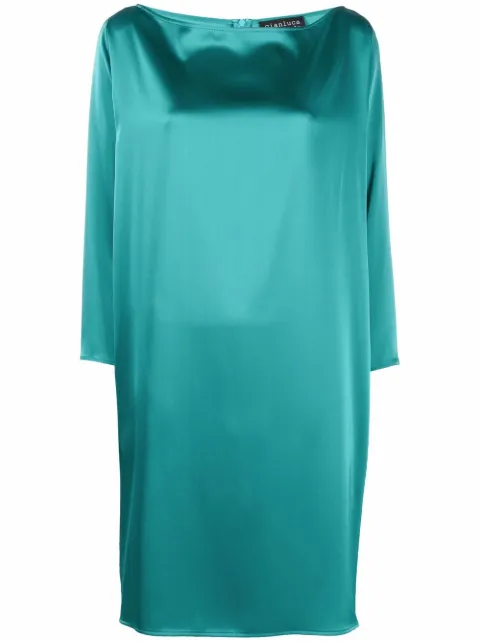 Gianluca Capannolo long-sleeve shift mini dress Green 21IA105500