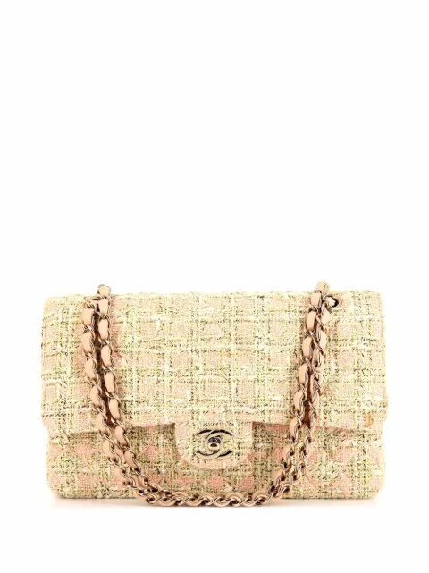 CHANEL Pre-Owned 2006 tweed CC logo shoulder bag Pink 375197