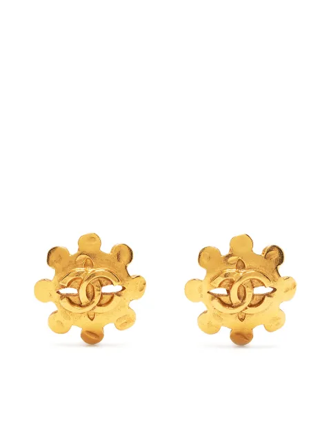 CHANEL Pre-Owned 1994 CC floral clip-on earrings Gold DPBG0721CHAEAR12
