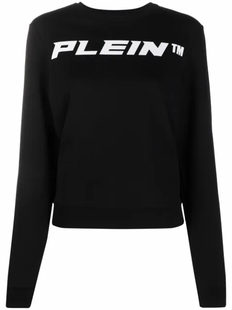Philipp Plein logo-print cotton sweatshirt Black PAACWJO0766PJO002N