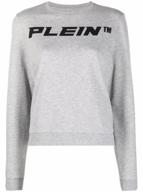 Philipp Plein logo-print mélange-effect sweatshirt Grey PAACWJO0766PJO002N