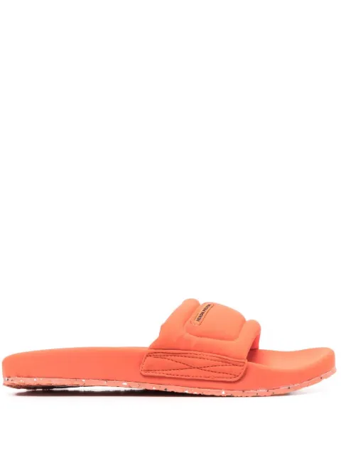 Heron Preston logo-patch slip-on slides Orange HMIC002C99FAB0022000