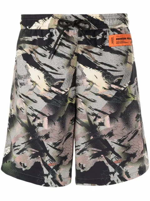 Heron Preston abstract-print swim shorts Green HMFA005S22FAB0015900