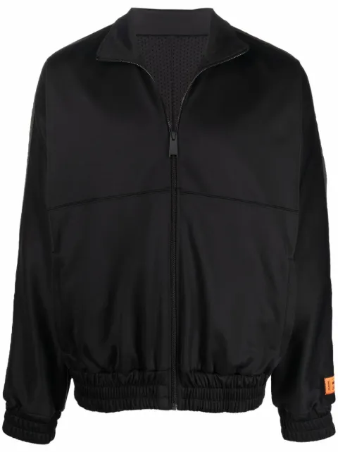 Heron Preston logo-stripe zipped track jacket Black HMBD004C99JER0011000