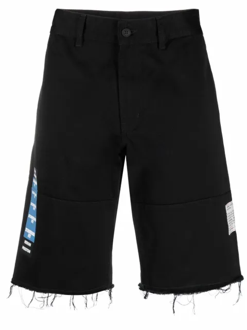 Heron Preston raw hem denim shorts Black HMCB009S22FAB0011047