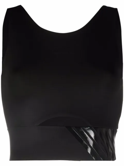 Ea7 Emporio Armani logo-print sports bra Black 8NTH52TJ1RZ