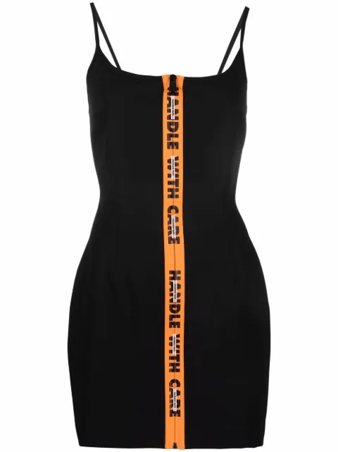 Heron Preston gabardine zipped short dress Black HWDB058C99FAB0011000