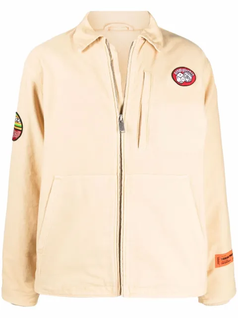Heron Preston patch-detail canvas jacket Neutrals HMEA062S22FAB0026100