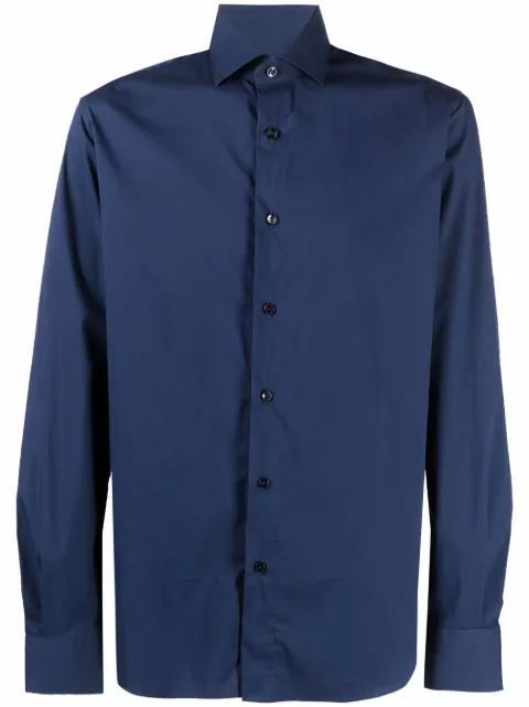 Xacus long-sleeve regular fit shirt Blue 658ML16125