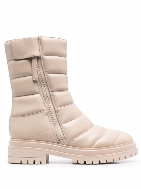Gianvito Rossi Eiko padded combat boots Neutrals G7326920GOMENS