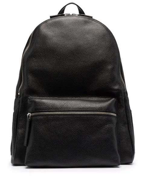 Orciani logo-plaque leather backpack Black P00711MIC