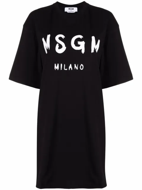 MSGM logo-printed T-shirt dress Black 2000MDA510200002