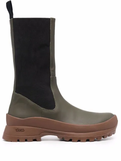 ATP Atelier knee-length leather boots Green 111355