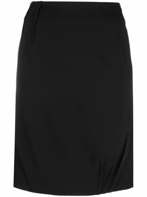 Christian Dior Pre-Owned 2006 dart-detailing high-waisted skirt Black HOLADIO142