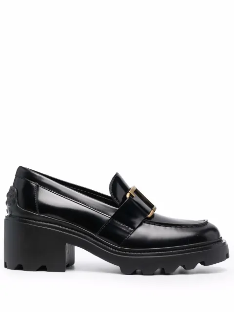 Tod's logo-plaque 60mm loafers Black XXW08D0EU50SHAB999