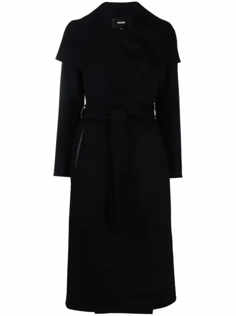Mackage draped belted wool coat Black MAICN