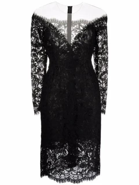 Dolce & Gabbana lace-detail mini dress Black F6R0ATFLMOK