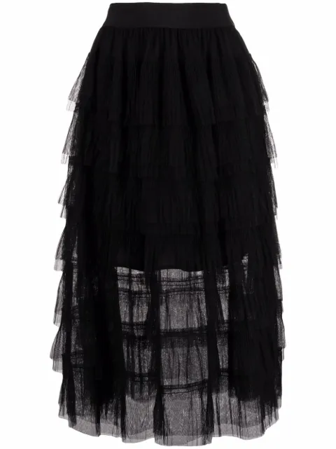 Maje tulle midi skirt Black MFPJU00675