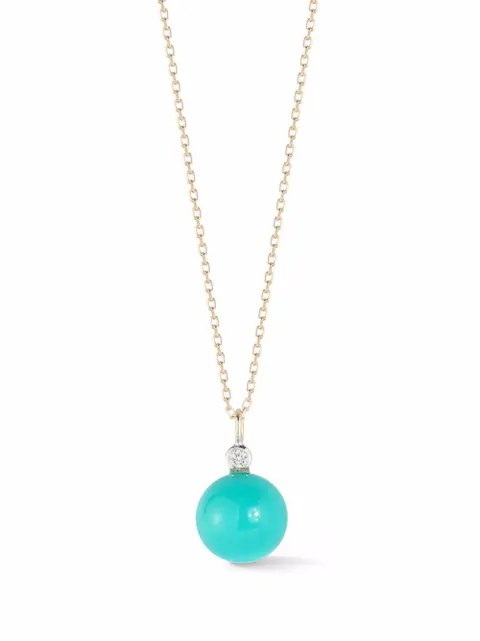 Mateo 14kt yellow gold Dot turquoise and diamond necklace Silver 811266027812
