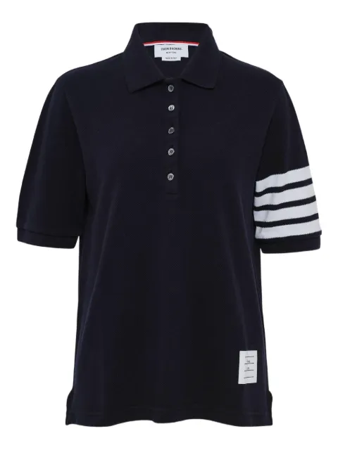 Thom Browne 4-Bar short-sleeved polo top Blue FJP052G07976