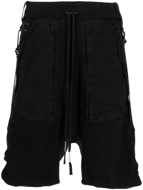 Boris Bidjan Saberi drop-crotch cargo shorts Black P81F0406C