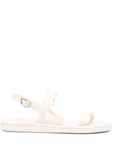 Ancient Greek Sandals Afros scalloped-strap sandals Neutrals AFROSVACHETTAOFFWHITE