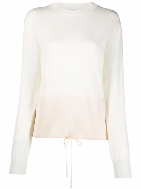 Jil Sander drawstring fine-knit jumper Neutrals JSPT759053WTY21358