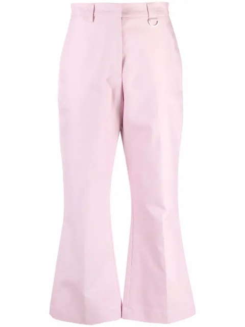 MSGM pressed-crease cotton tailored trousers Pink 3141MDP0521760612