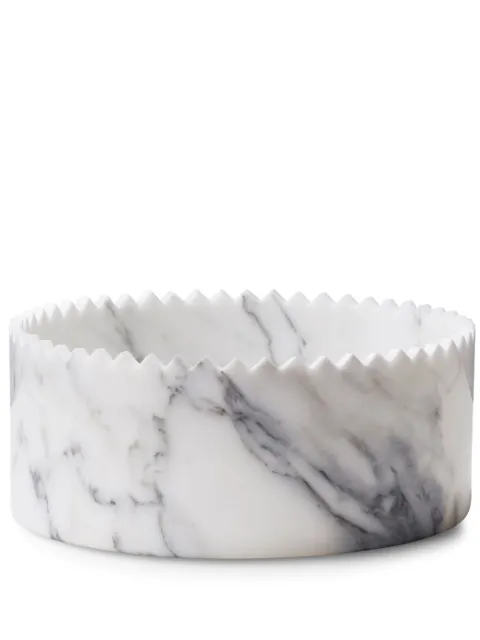 Editions Milano Triangoli Vessel Arabescato marble vase (25cm) White TR2030