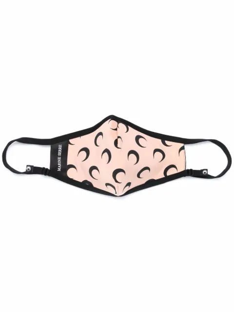 Marine Serre Moon-print face mask Neutrals A131ICONXFW21JERPA0001