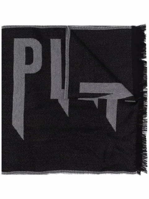 Philipp Plein wool logo scarf Black SC15WOPP113