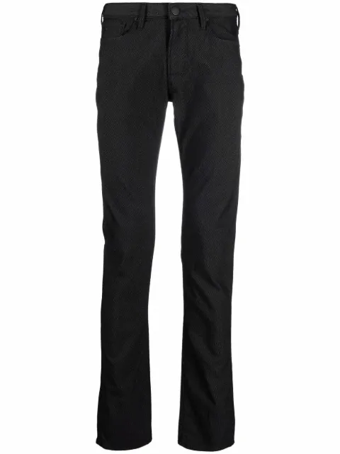 Emporio Armani logo-plaque slim-fit trousers Black 8N1J061N2NZ