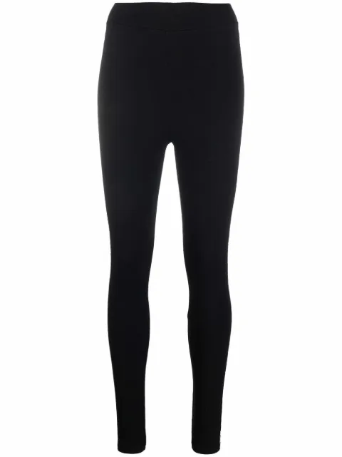 Philipp Plein logo-studded cotton leggings Black PAACWJT1558PJO002N