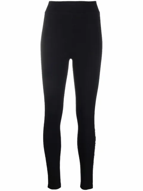 Philipp Plein logo-print jersey leggings Black PAACWJT1557PJO002N