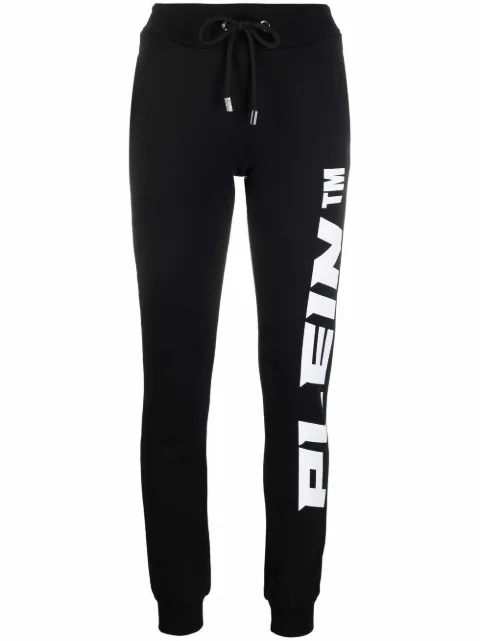 Philipp Plein logo-print cotton joggers Black PAACWJT1554PJO002N